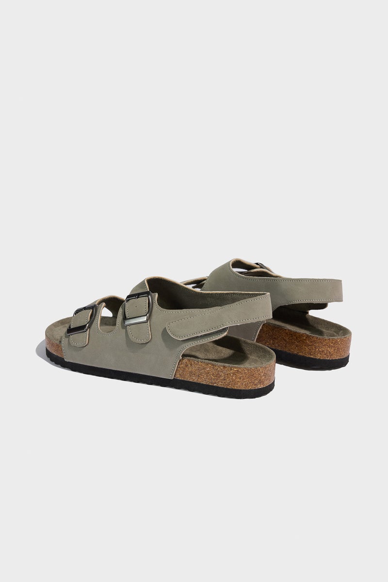 DeFacto Grey Boy Boy Flat Sole Faux Leather Sandals Casual - Image 3